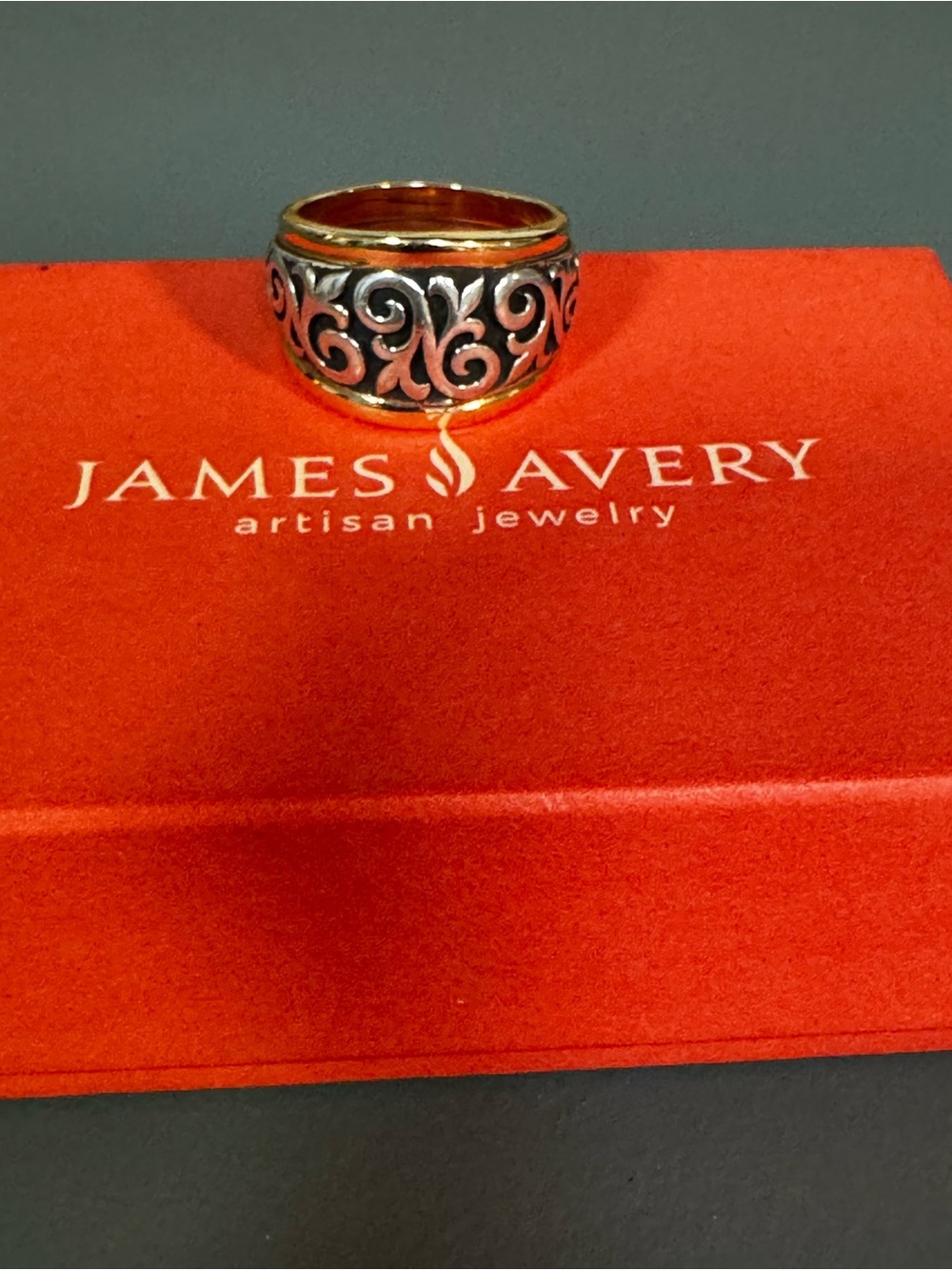 James Avery retired Fleur De Lis 925 Silver and 14 K Gold